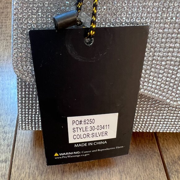 Imoshion Women's Silver Studded Evening Handbag Clutch Purse Removable Straps - Picture 12 of 15